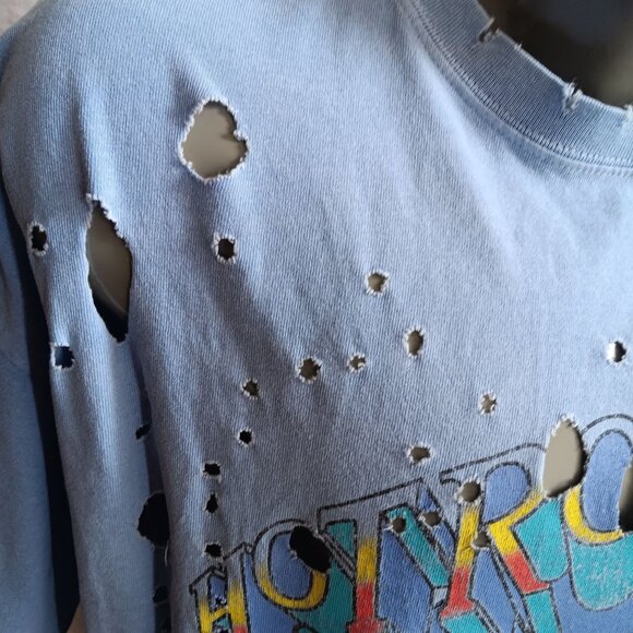 Men's 2XL REO Speedwagon T-shirt Hot Rock N Roll Kansas City Trashed Distressed - Picture 3 of 8